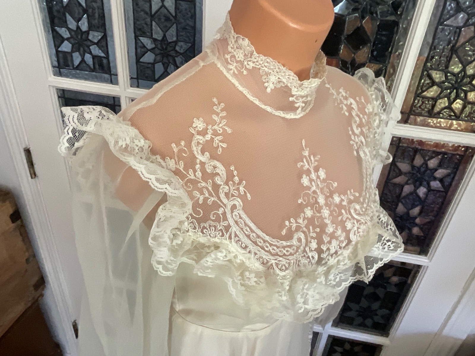 Vintage Eve Of Milady Wedding Dress Boho Victorian Prairie CottageCore Small