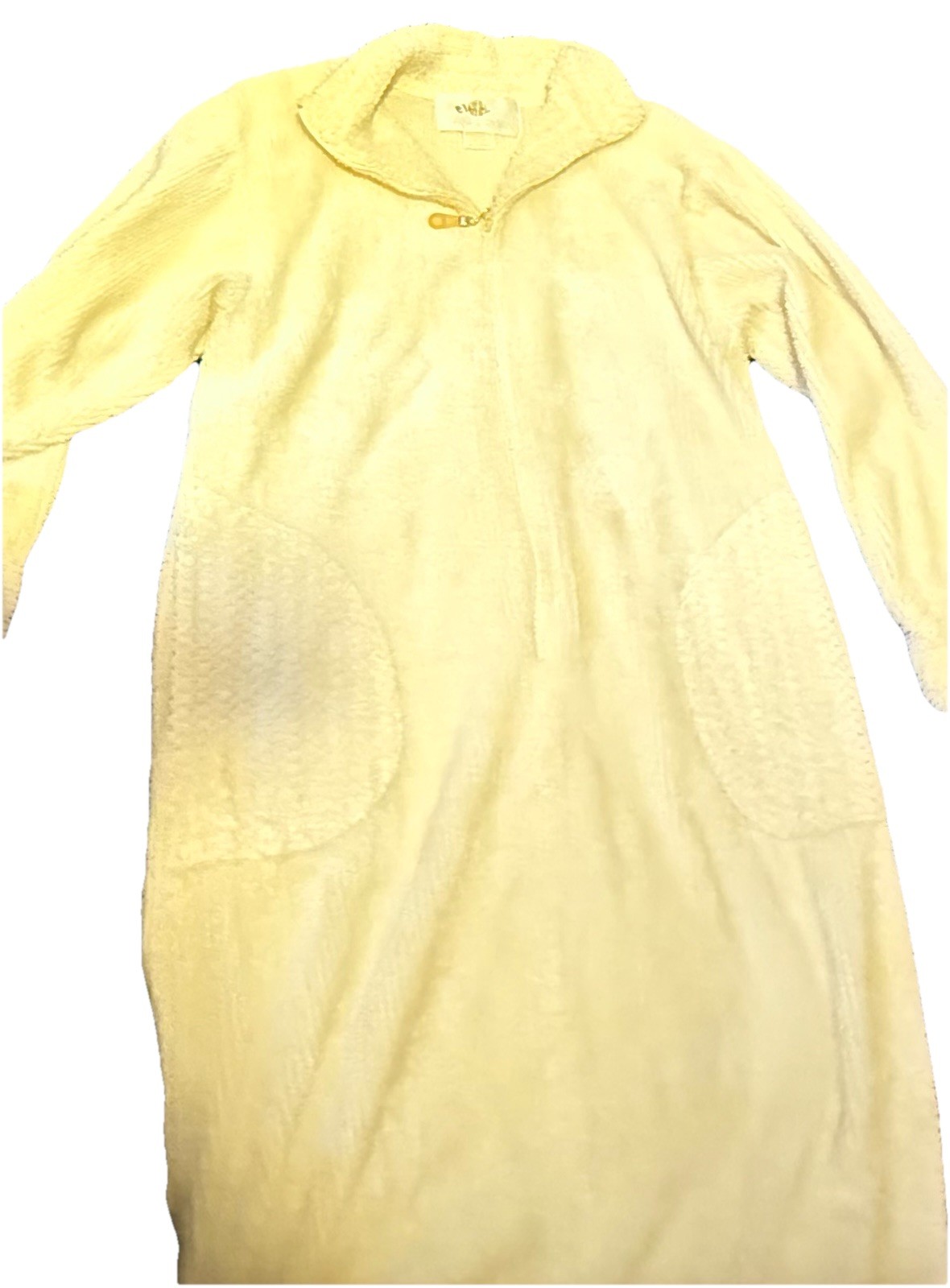 Vintage 1980s Stan Herman Yellow Terry Cloth Robe Medium