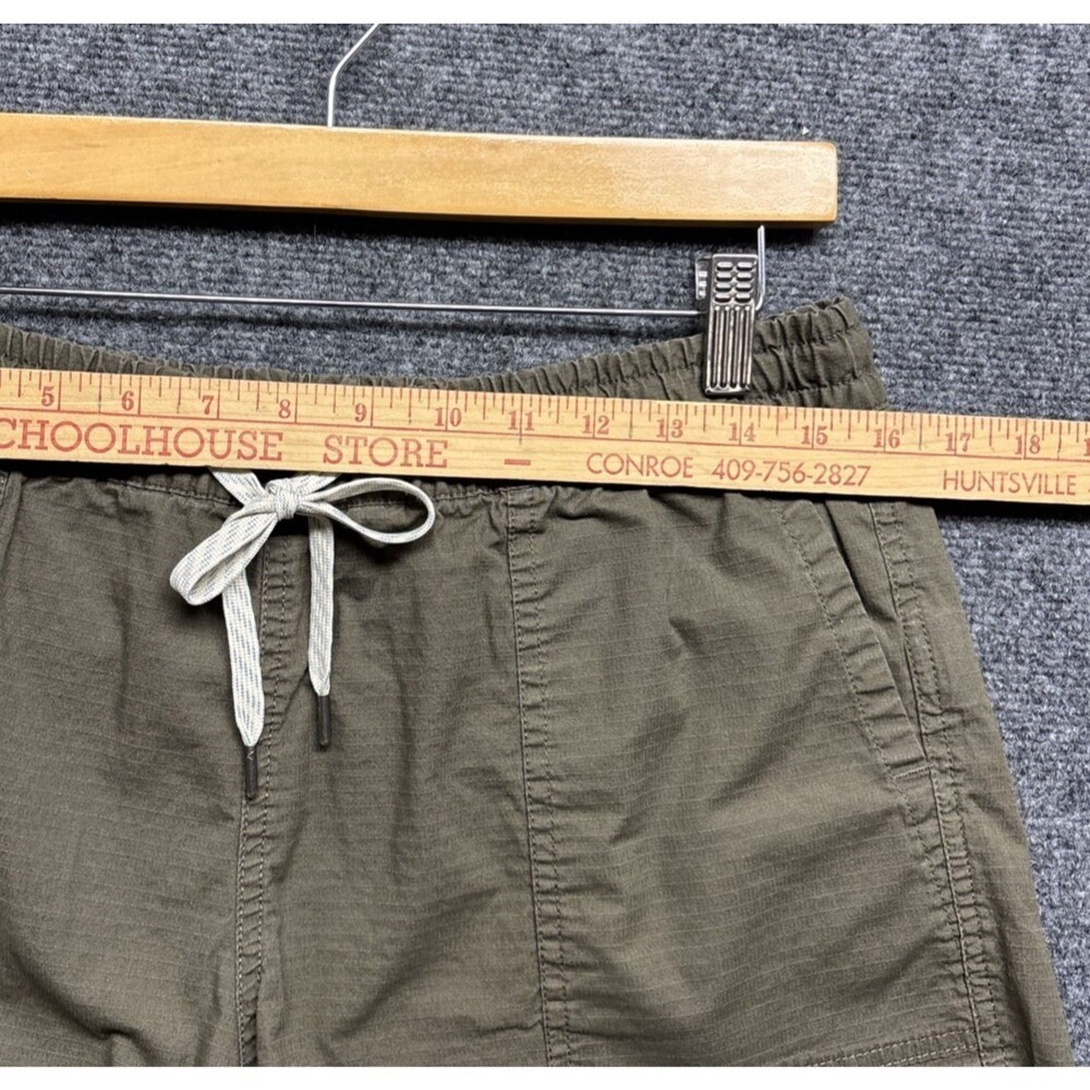 Vuori Olive Green Drawstring Jean-Style Shorts