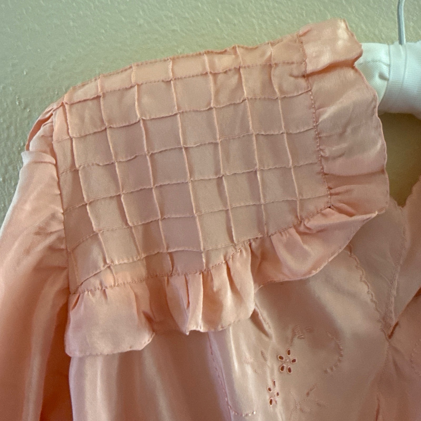 Vintage 1940&rsquo;s Italian 100% Silk Handmade Peach/Pink/Coral Nightgown Never Worn