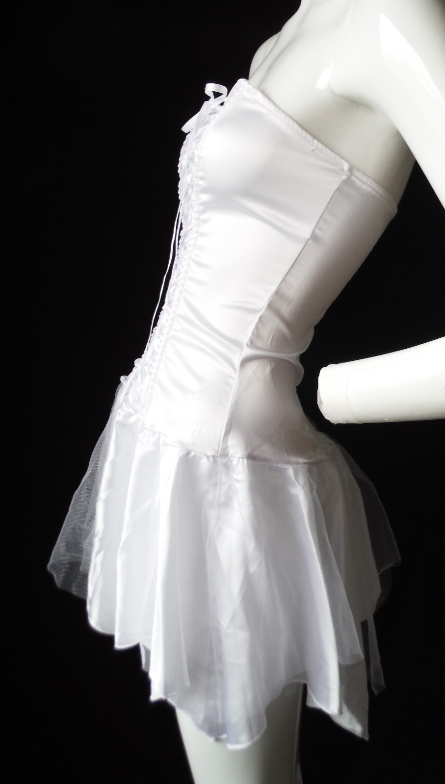 VTG Fredericks of Hollywood 90&rsquo;s New Sexy!! White Lingerie Dress Tie Up Bodice S