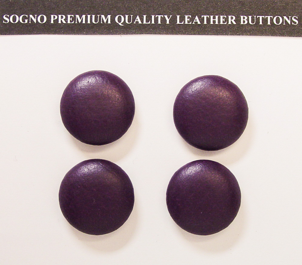4 MADE IN USA « EGGPLANT » PURPLE GENUINE LEATHER, for replacement vintage outfits