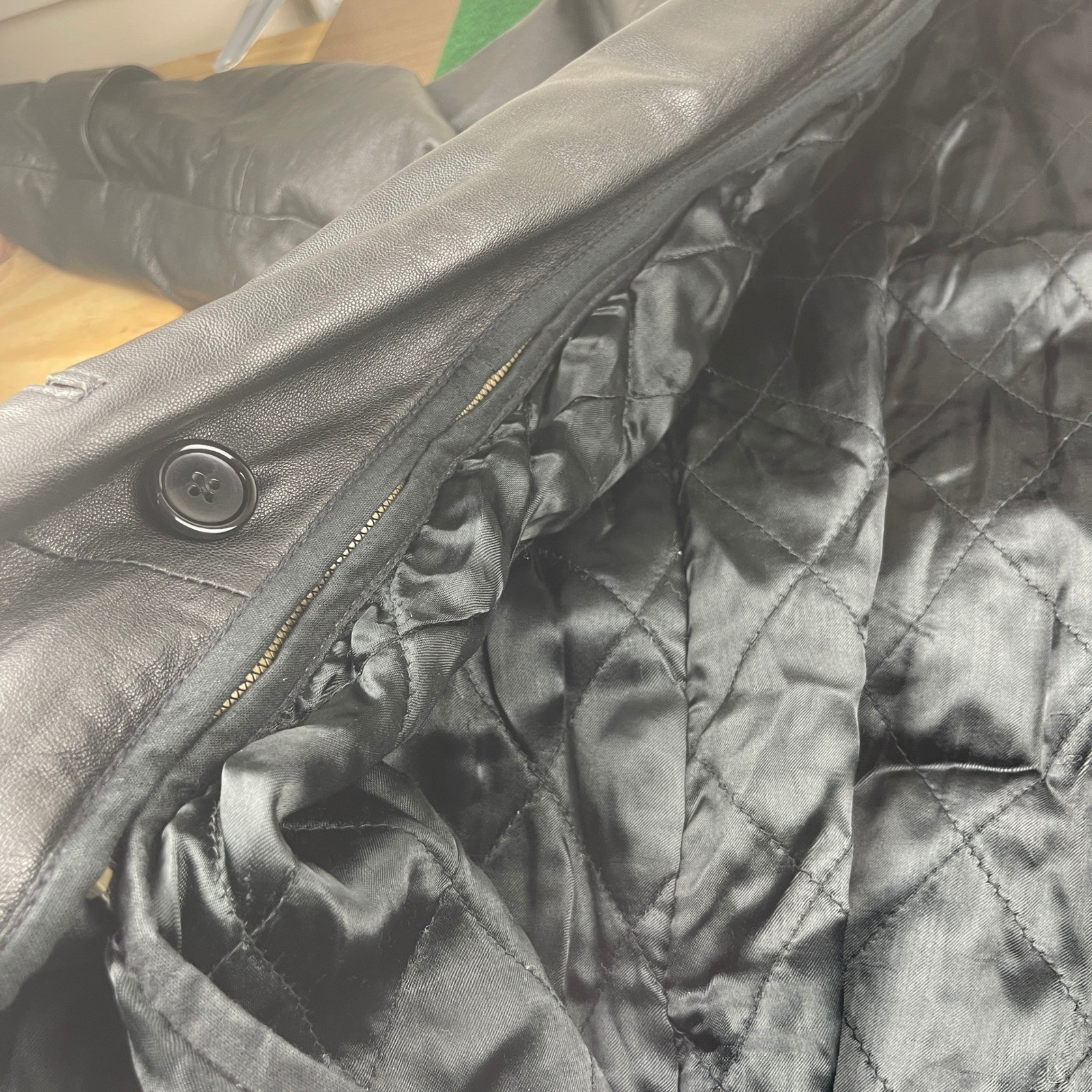 American Armor Black Leather Double Breasted Belted Trench Coat Classic Style
