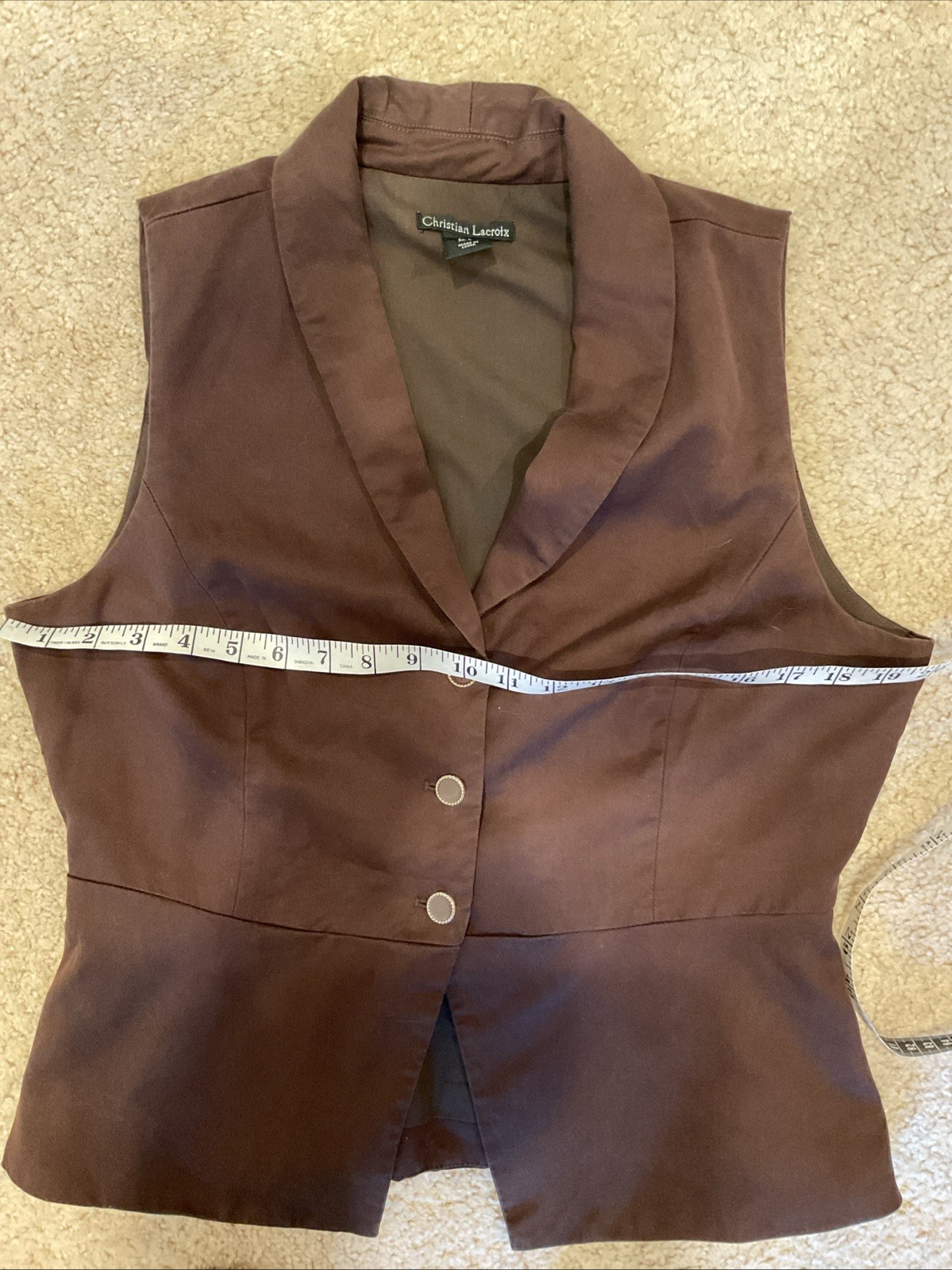 Vintage Christian Lacroix Women’s Fitted Suit Vest Brown Size L