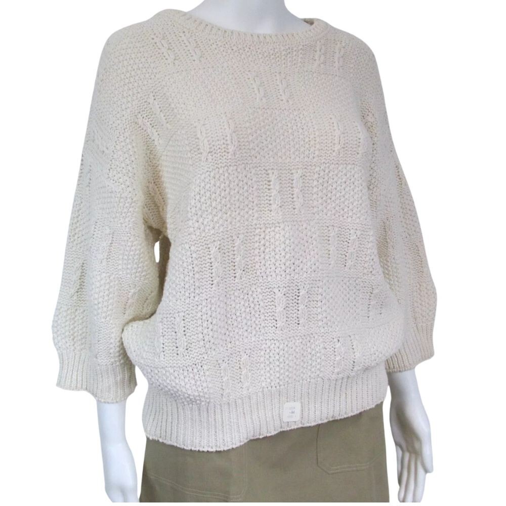 New Old Stock Vintage Across America by Knit Maven LTD Cream Knit Sweater