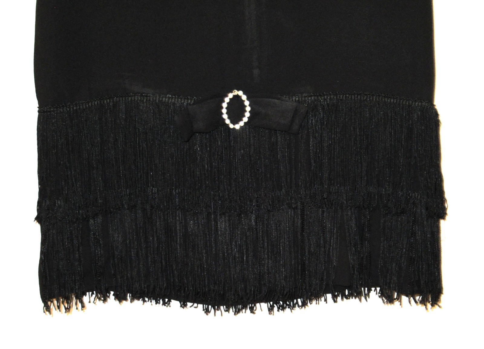 1945-50s Vintage Flapper A-Line Dress Style Double Fringed Sleevless Union Lable
