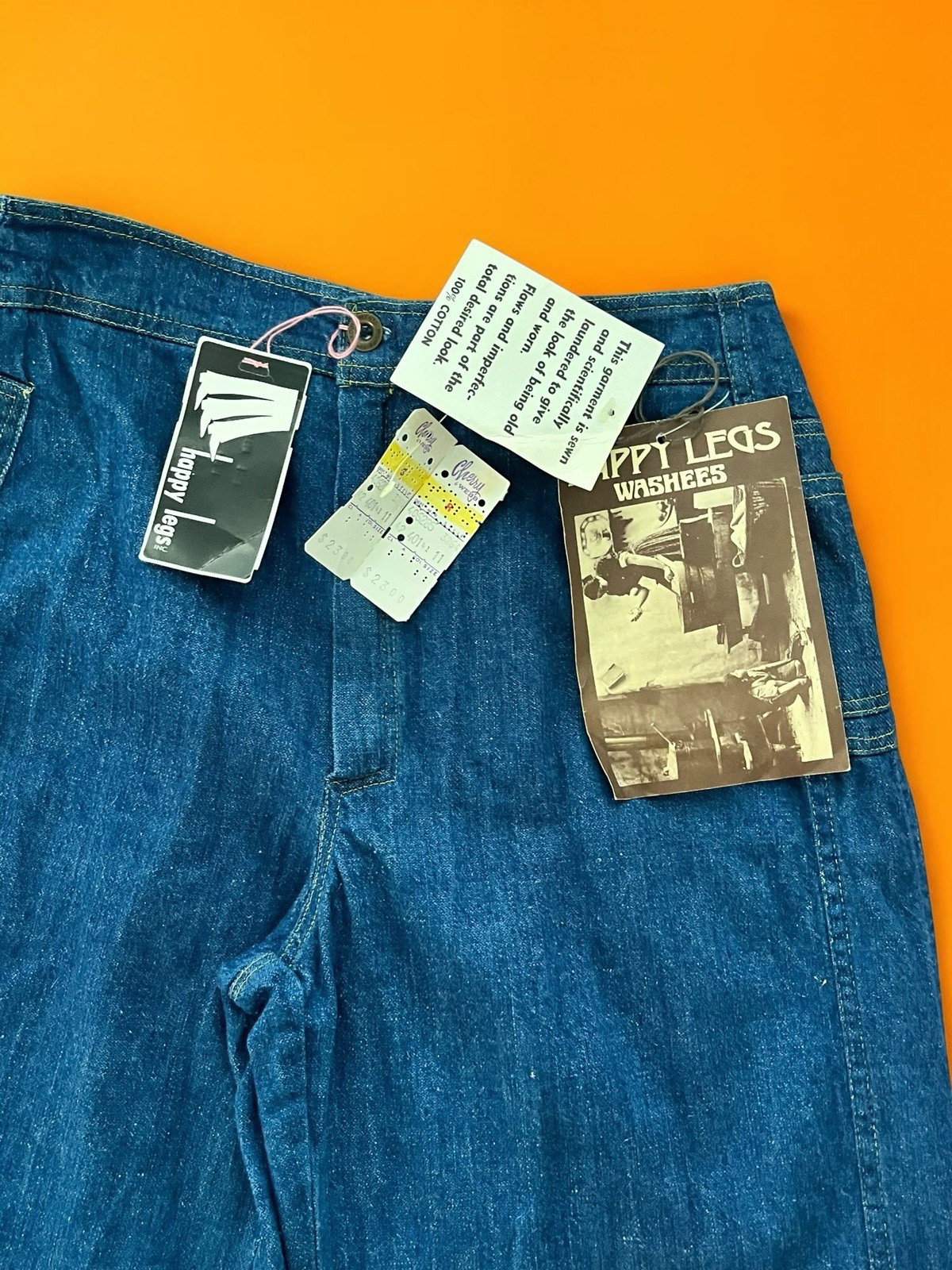 Vintage NWT Deadstock 70S Bell Bottom Happy Legs Washees Size 11 – 26”Waist SOFT