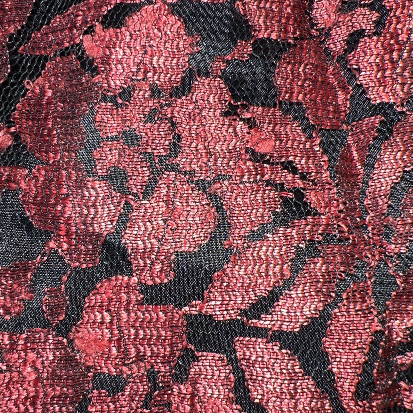 Vintage 70s QPS Womens L Blouse Button Up Rayon Floral & Nylon Mesh Black Lining