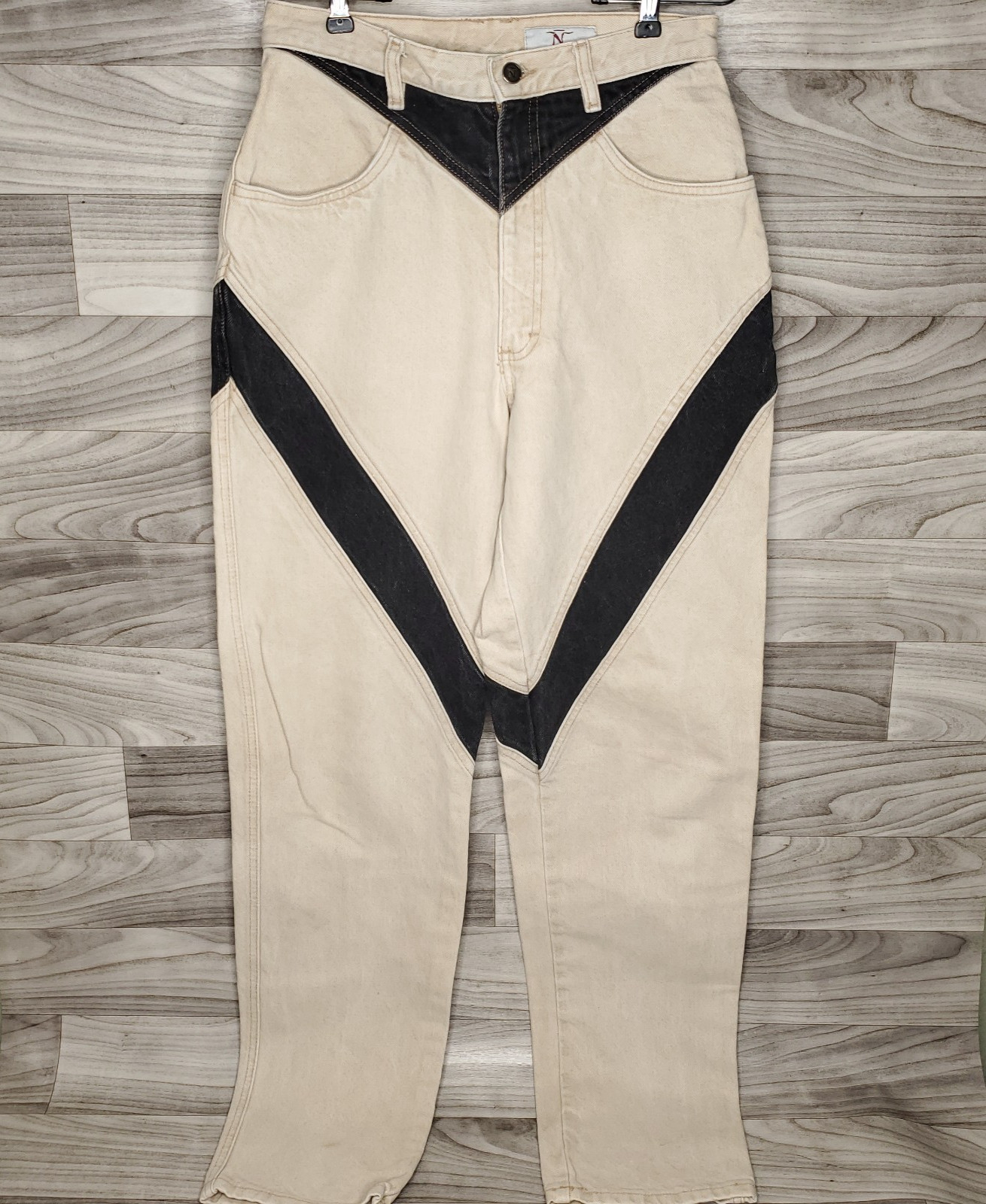 Bar None Quarterhorse Western Jeans Color Block 2-Tone Denim Size 13-14×33