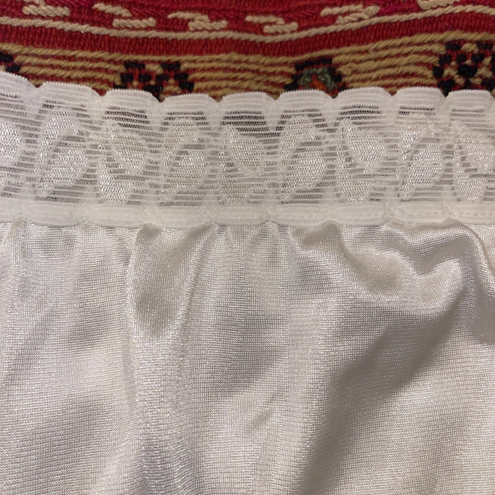 Vintage Ashley Taylor Nylon Granny Sissy Panties White Lace Second Skin L 7