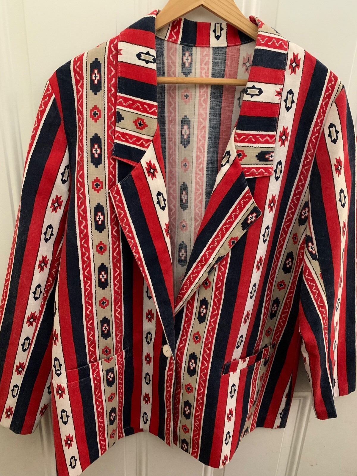 Vintage 70s BonWorth Blazer Southwest Boho Jacket Pockets Aprox. Size Large/XL
