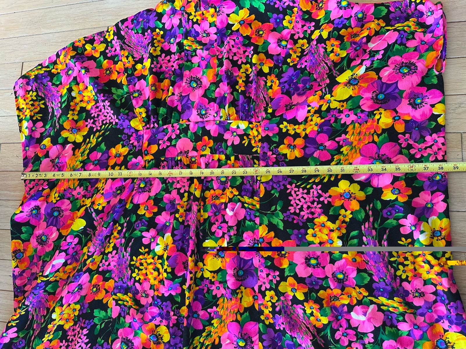 Vtg 60s/70s Hawaiian Psychedelic Floral Caftan Kaftan MUMU Maxi Dress One Size