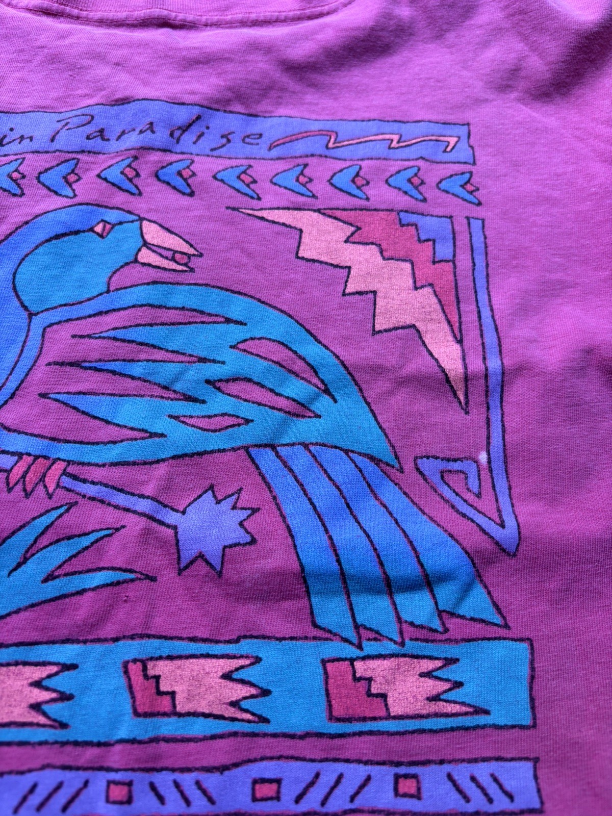 90s Vtg PINK Oversized BOXY Harbor side Graphic Tee.one Size/unisex