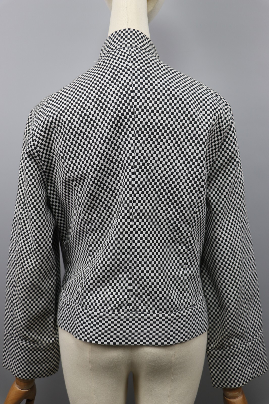 VERSACE JEANS COUTURE White/Black Checkerboard Cotton Zip Jacket Womens Sz S