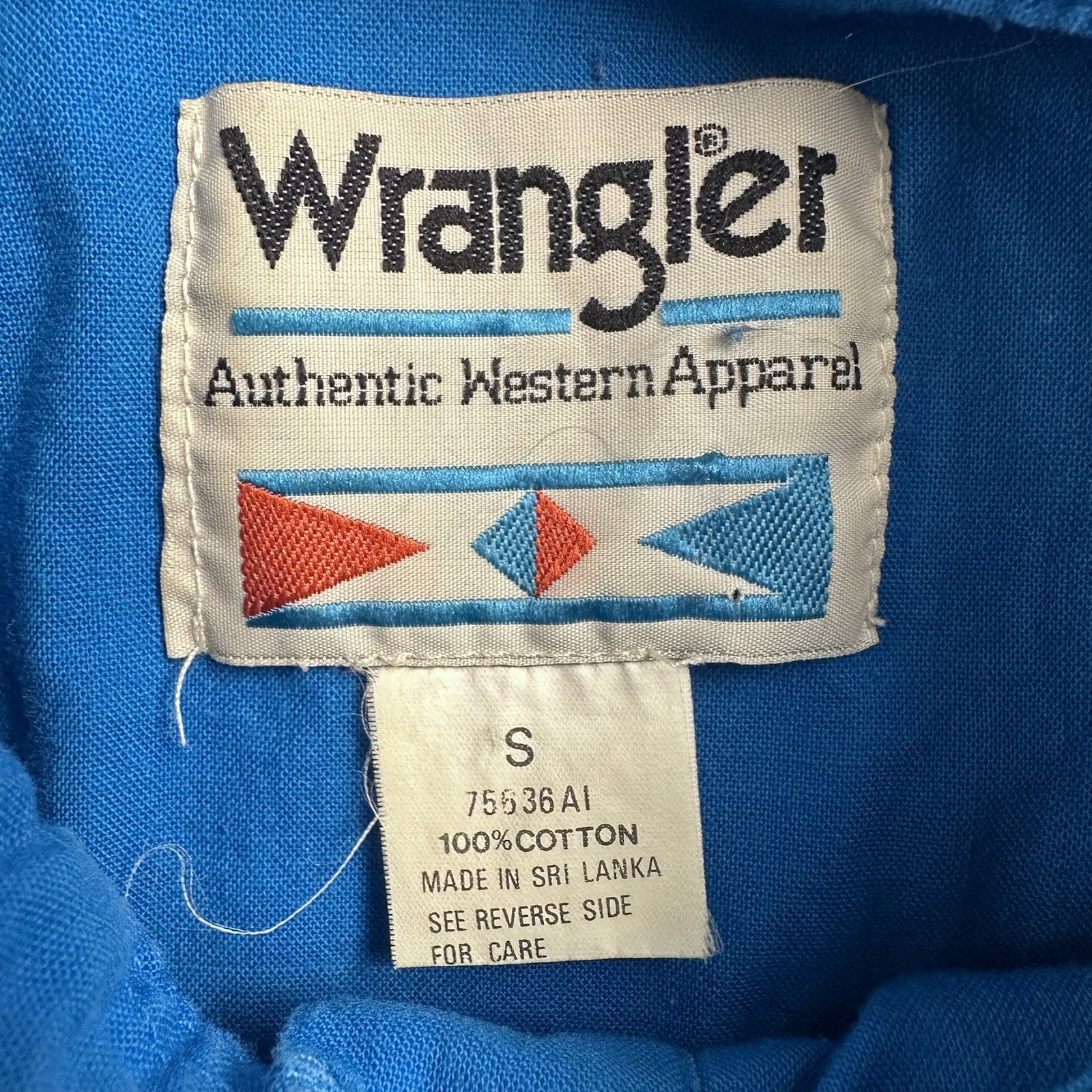 Vintage Wrangler Aztec Womens Turquoise Small Rodeo Shirt 80’s 90’s Cowgirl