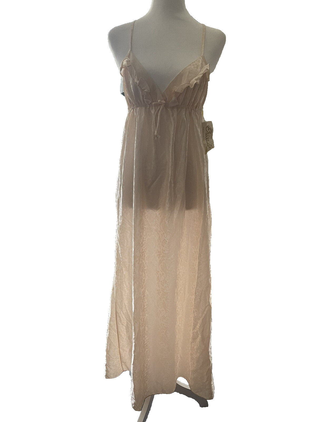 Vintage Erica Loren New York Long Nightgown Size Small Color Light Peach
