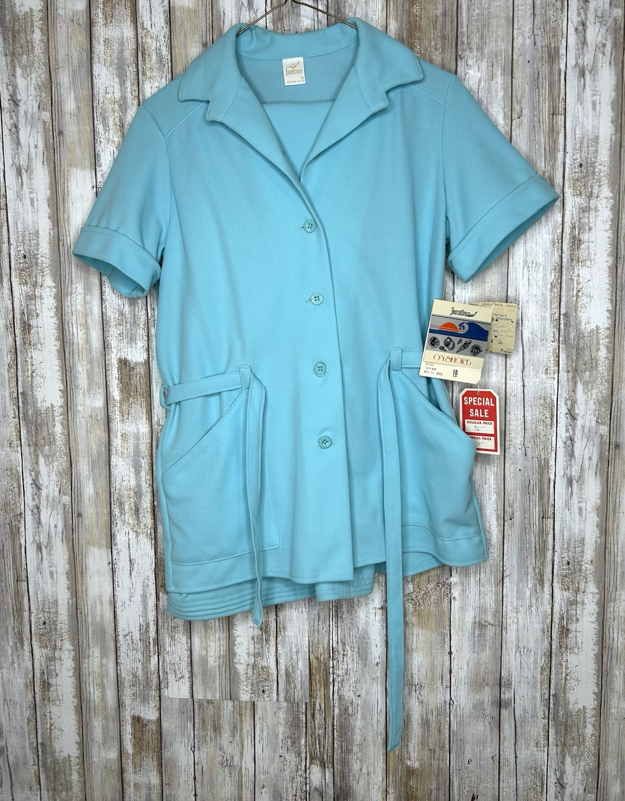 Vintage Jantzen On Shore 2 – Piece Pant Suit Set Women&rsquo;s Size 10 Belted
