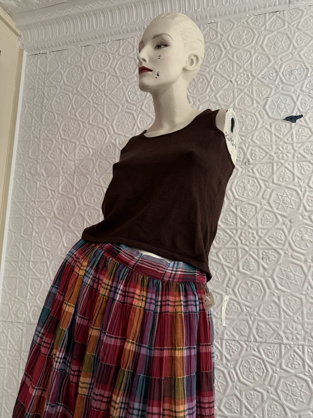 Vintage Emmanuel Ungaro brown sleeveless knit top-Camis- 1980s-1990s-Minimalist-