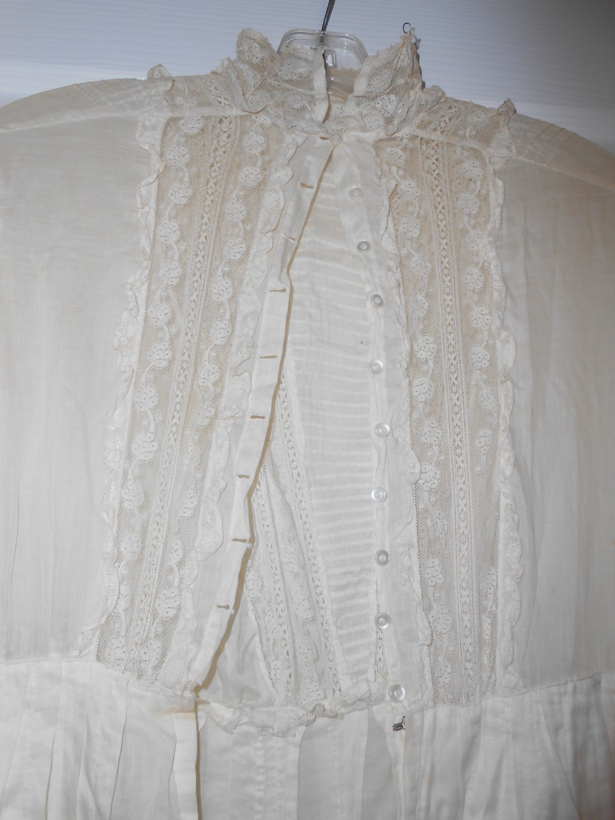 Vtg 1890s 1900s Victorian Edwardian DAY DRESS Lace Lawn Cotton FINE Handmade