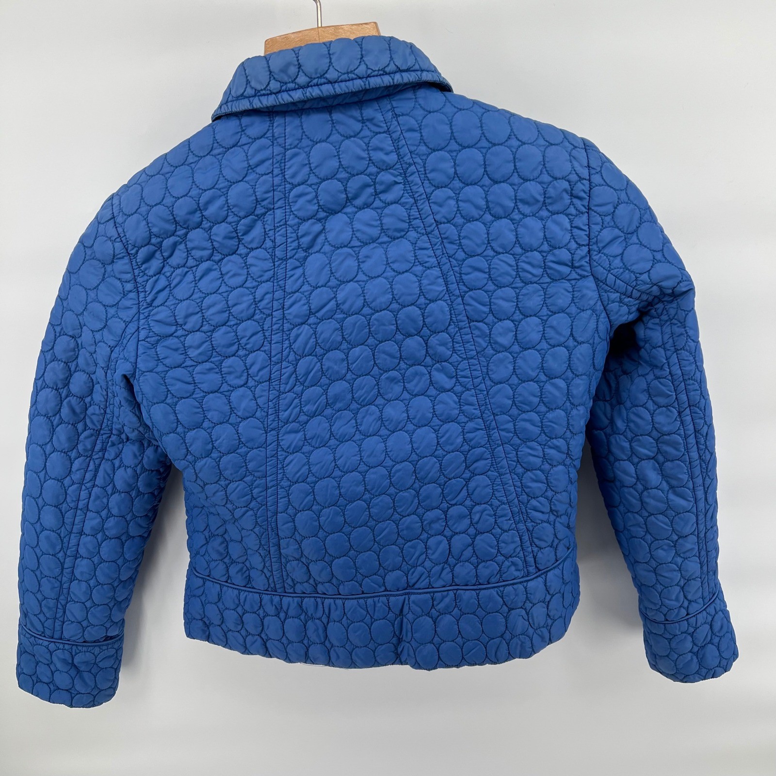 Rafaella Petite Medium Blue Quilted Jacket Snap Front Lightweight Women PM