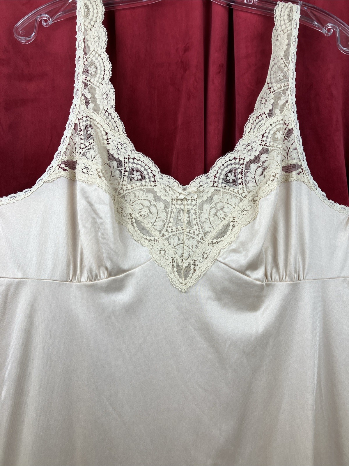 42 Bust Vintage sissy nylon slip no shadow panel beige