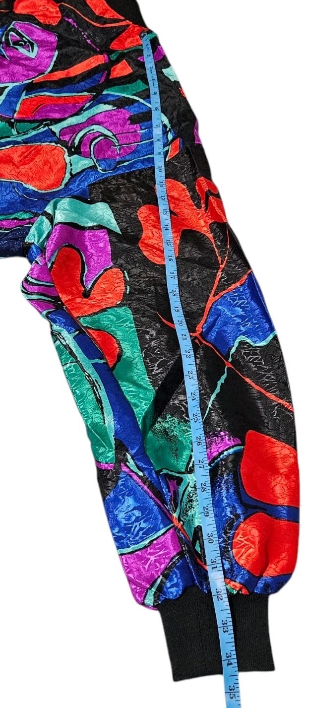Vintage G Oberti Abstract Jacket Bomber Lined Colorful Streetwear Womens 2XL NWT