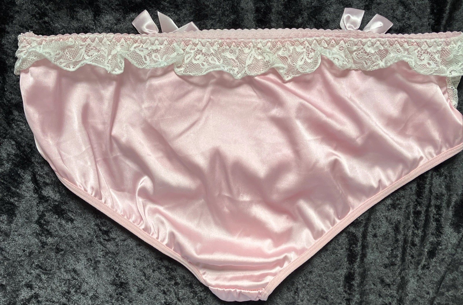 Slippery Satin Sissy Panties W/ Bows