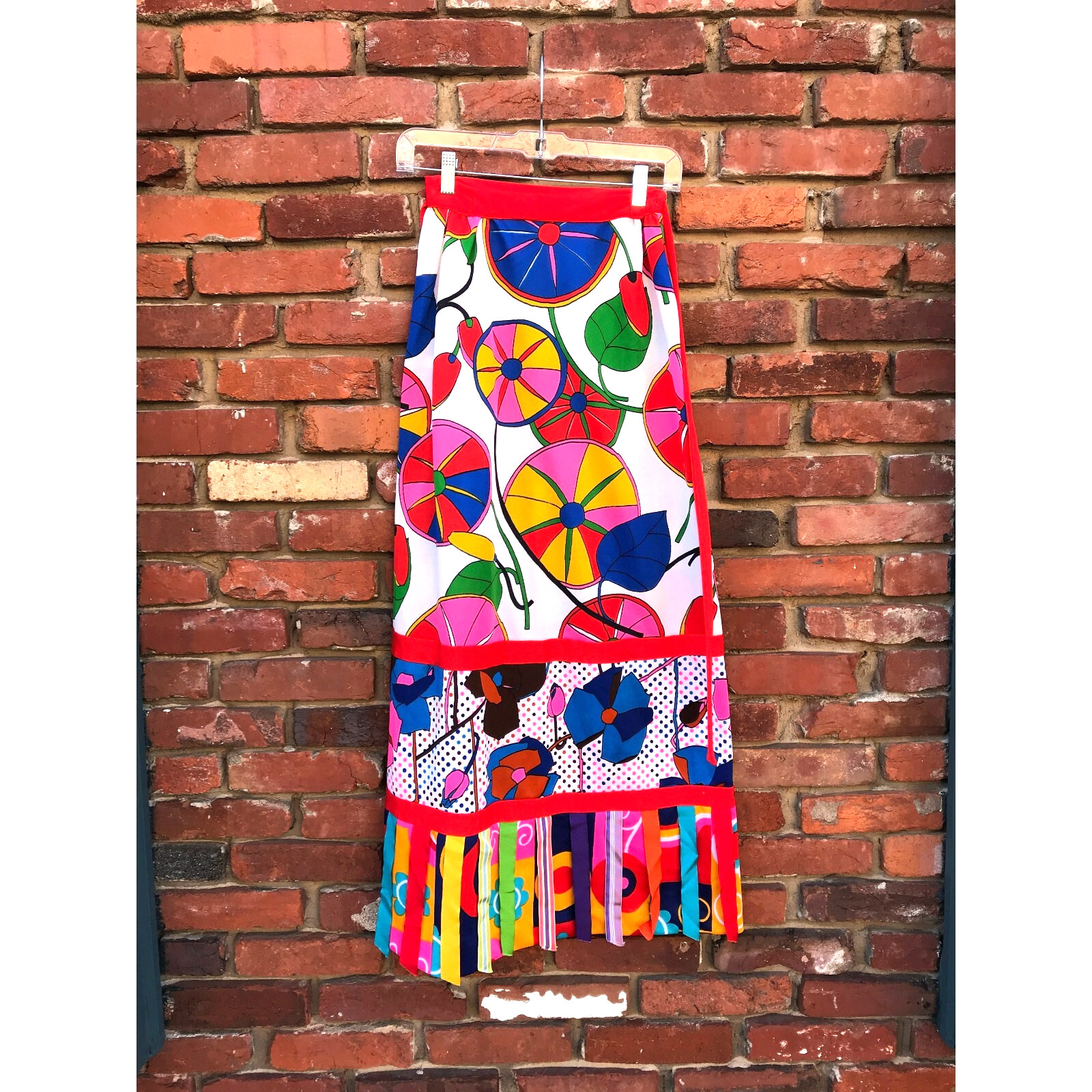 Rare Vintage 1970s Original Designer Giorgio Di Sant&rsquo;Angelo Maxi Skirt Abstract