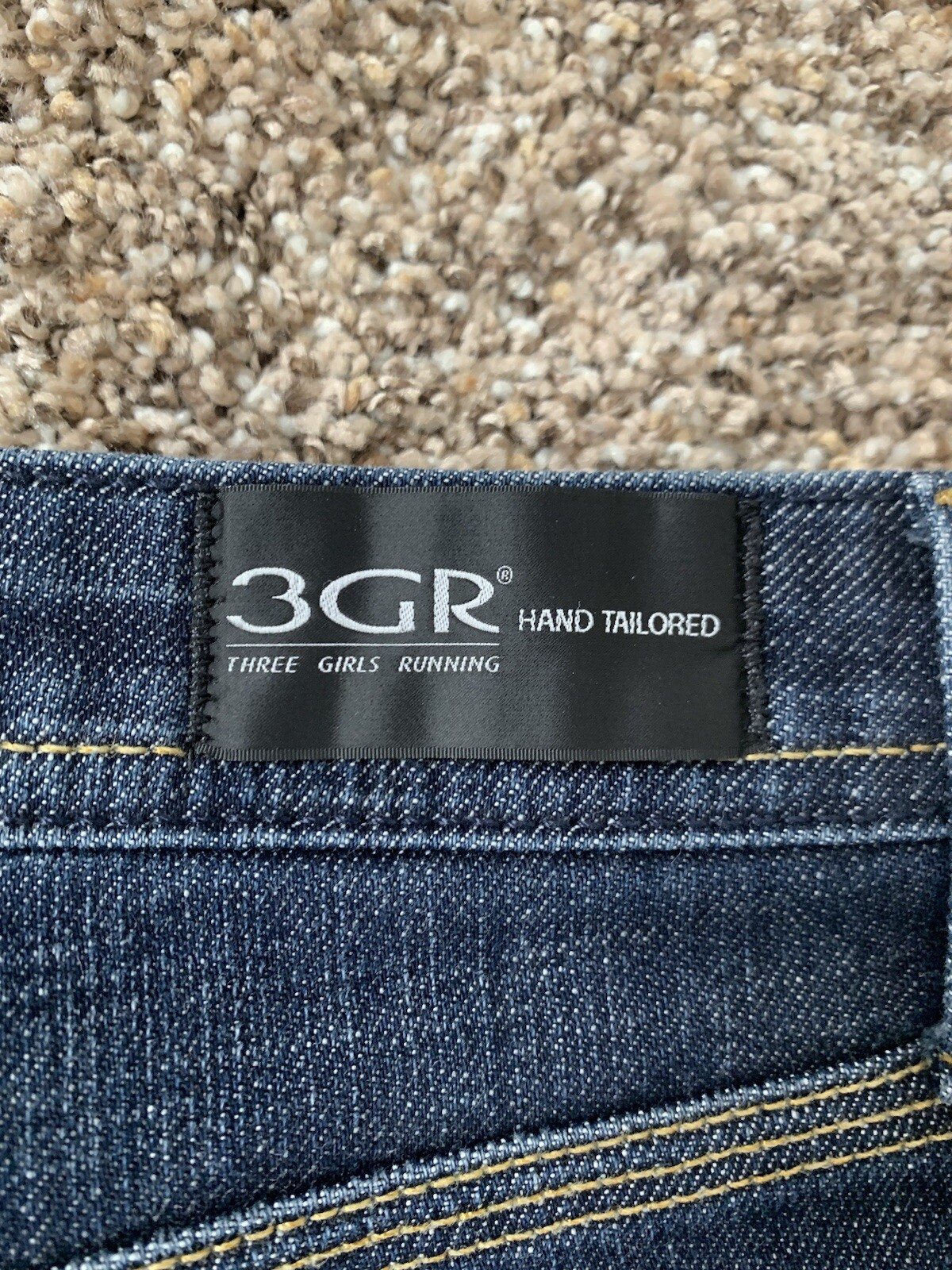 3GR Polanski Denim Straight Jeans Size 28/33 Dark Wash, Hand Tailored Peg Leg.