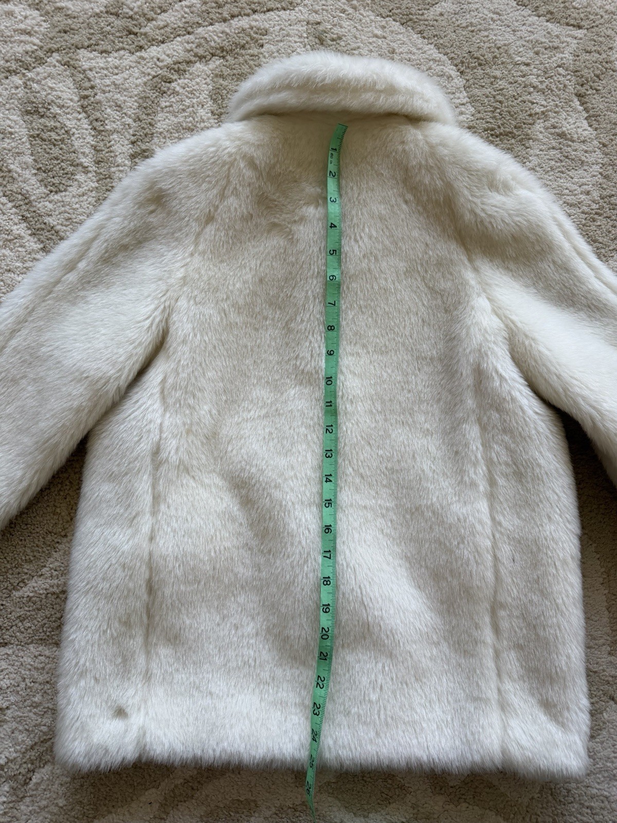 Vintage Faux Fur White Jacket, Millicent’s, Sz XS/S, 1950s