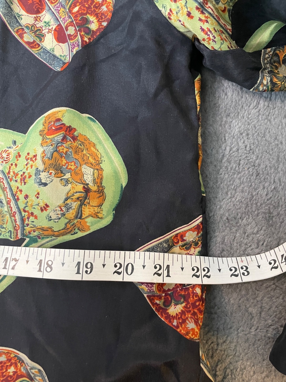 Vintage A.M. Studio Womens Jacket Blouse L Black Oriental Kimono Style 100% Silk