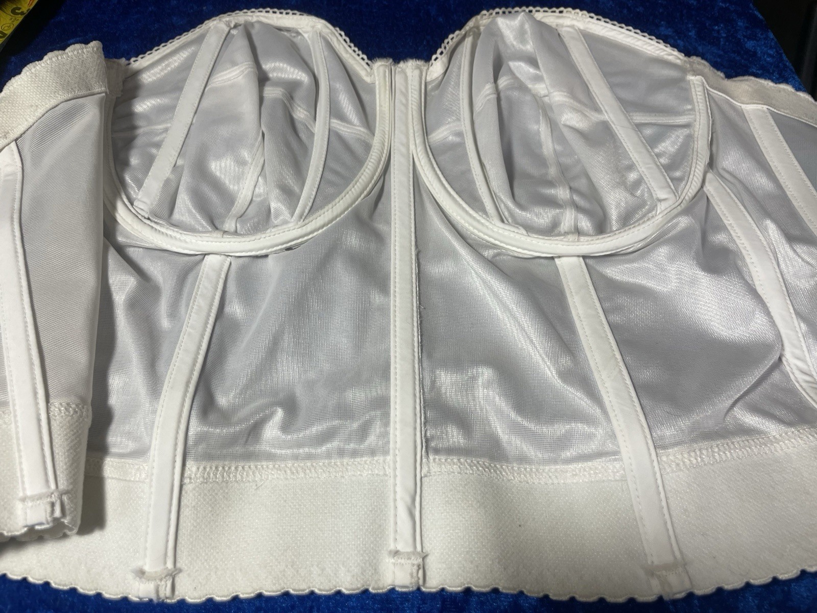 Vintage Goddess Bra 40dd White Longline Boned Corset Underwire Lingerie