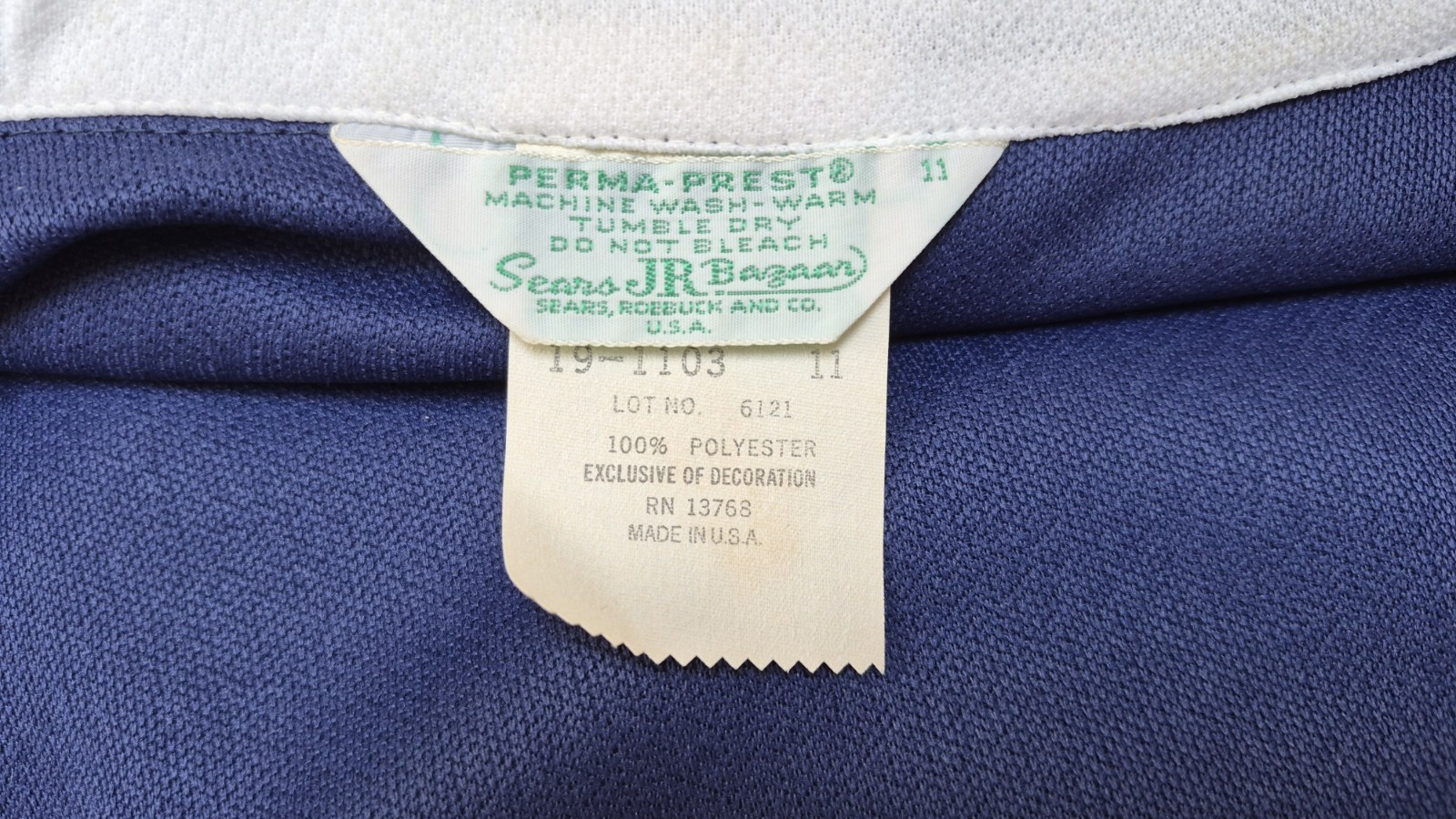 Vintage 1960s SEARS JR BAZAAR Blue Double Knit Button Front Dress – Size S