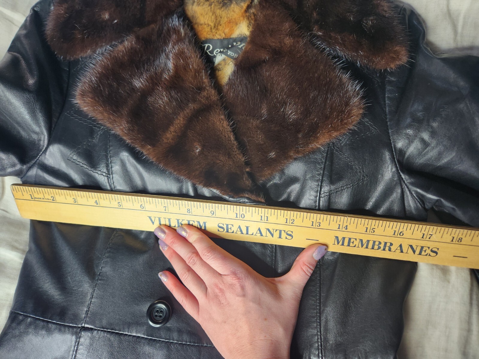 Saks Fifth Avenue Revillon Boutique Paris Trench Mink Hamster Leather Fur Coat