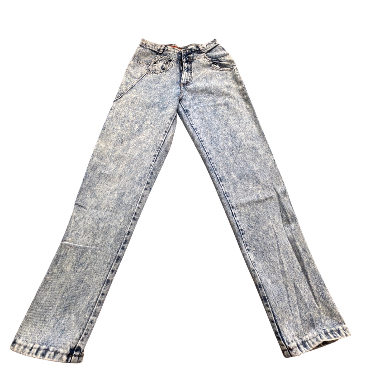 Bonjour Paris Vintage 80s Acid Wash High Waist Tapered 27×30 Made in USA AA02