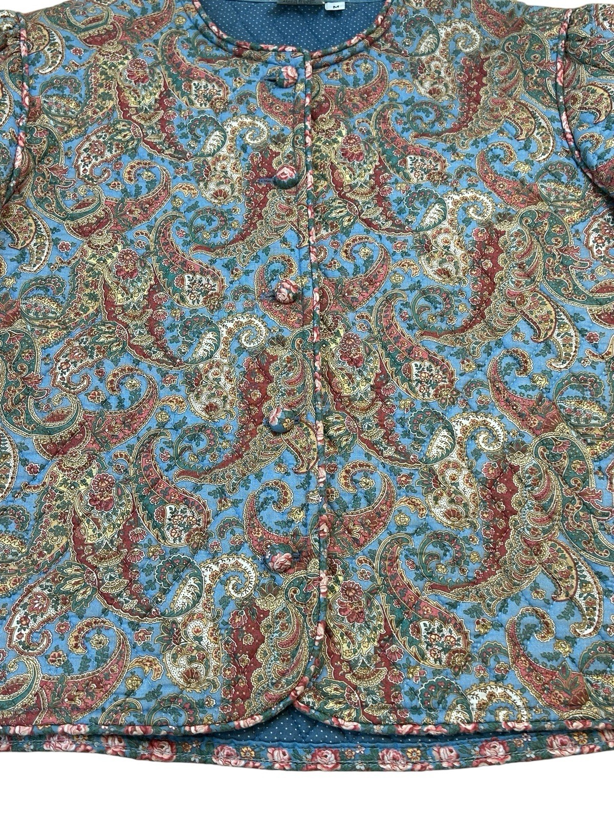 Vintage Vera Bradley Quilted Jacket Cottagecore Soft Girl Preppy 37 Inch Bust