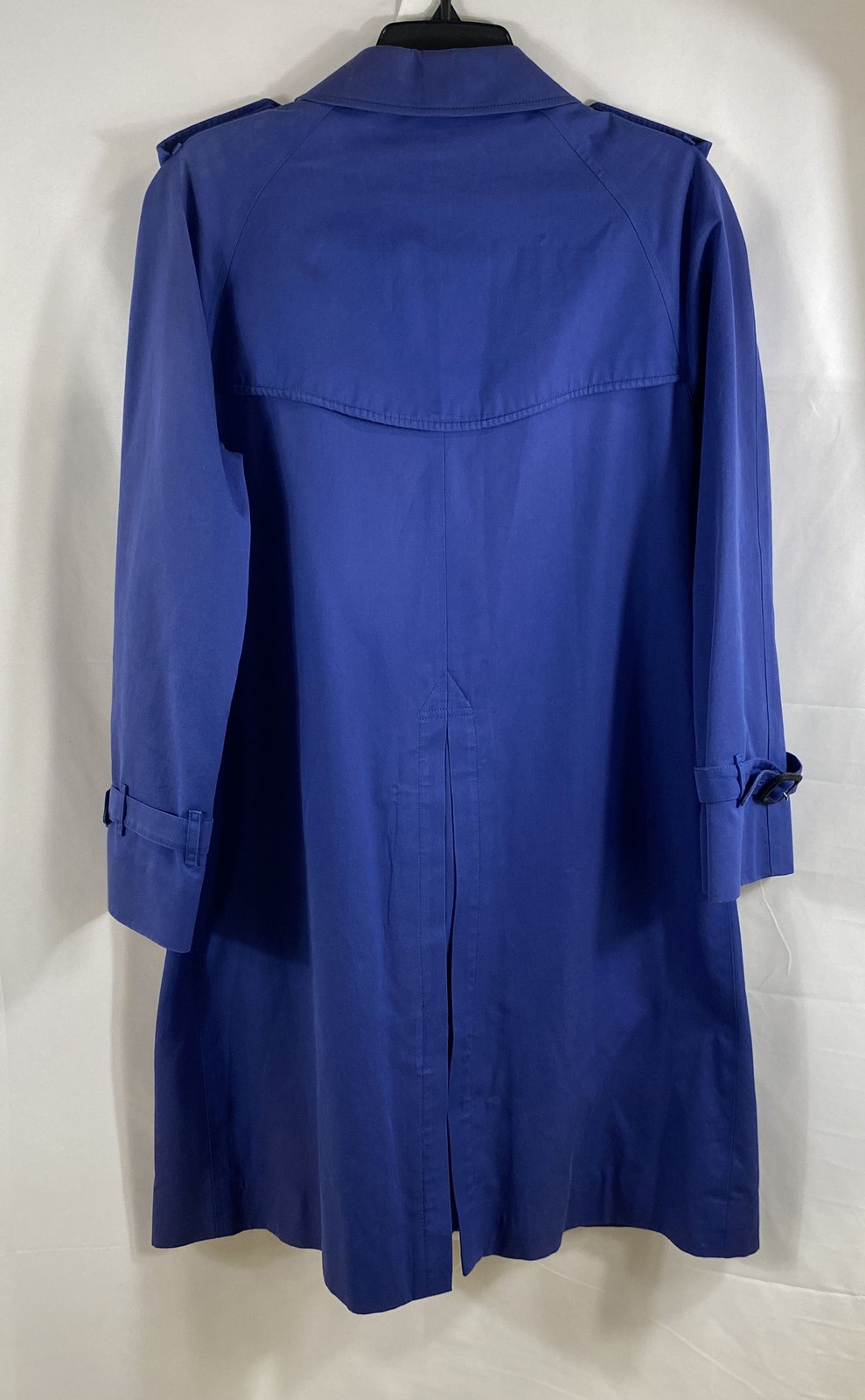 Vintage Burberry London Women&rsquo;s Blue Cotton Trench Coat Made in England Sz 10