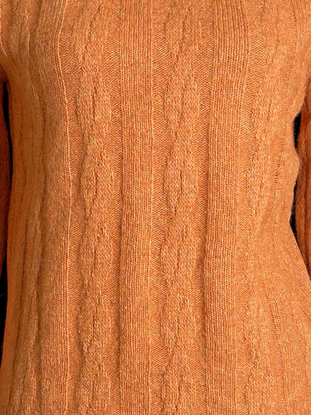 VTG 50s 60s Mod Sears JR Bazaar Wool Crewneck Sweater Burnt Orange Size 38