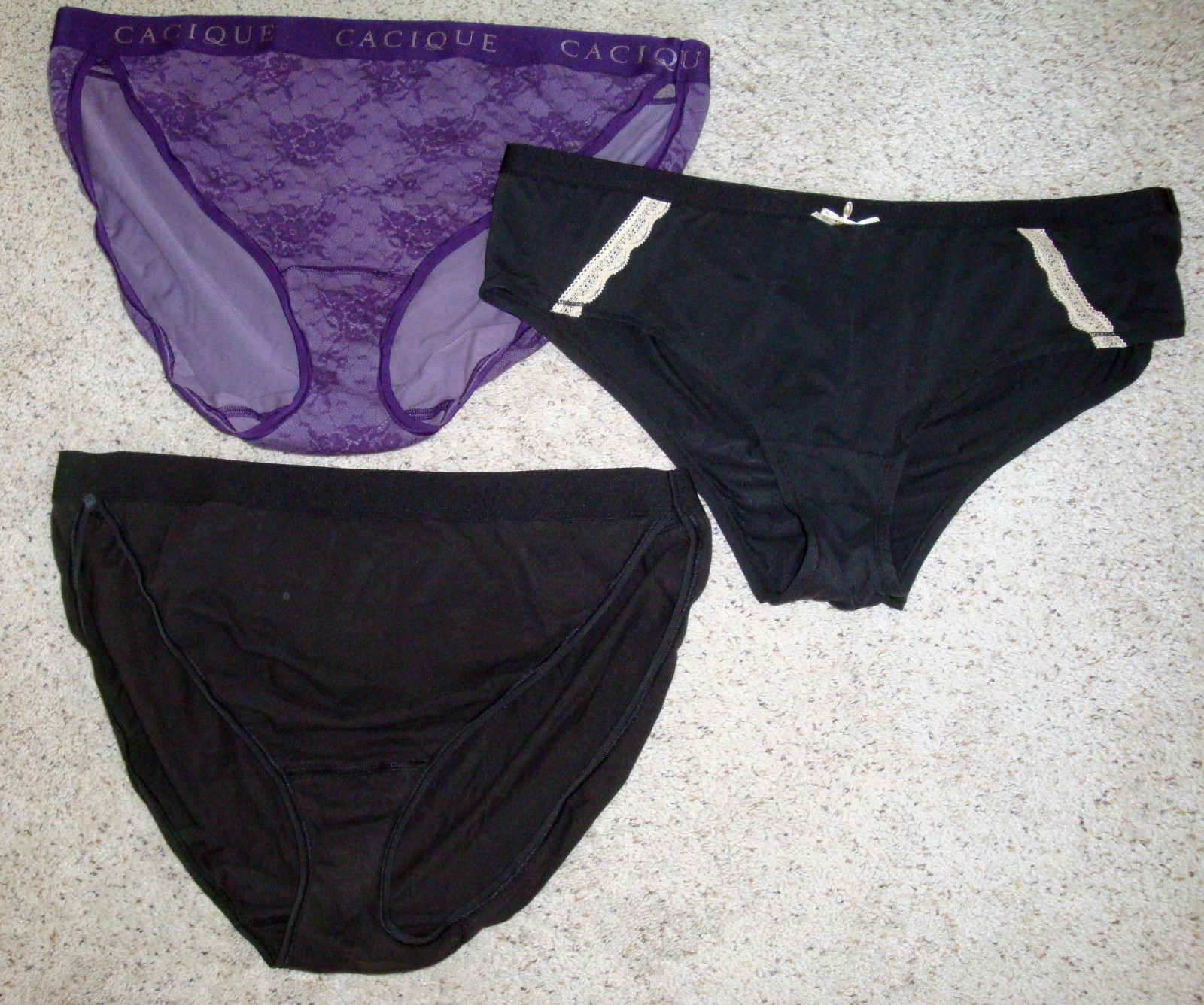 Cacique 22/24 Cotton High Leg Bikini & Extra Soft Cheeky Panty Vintage Black Lot