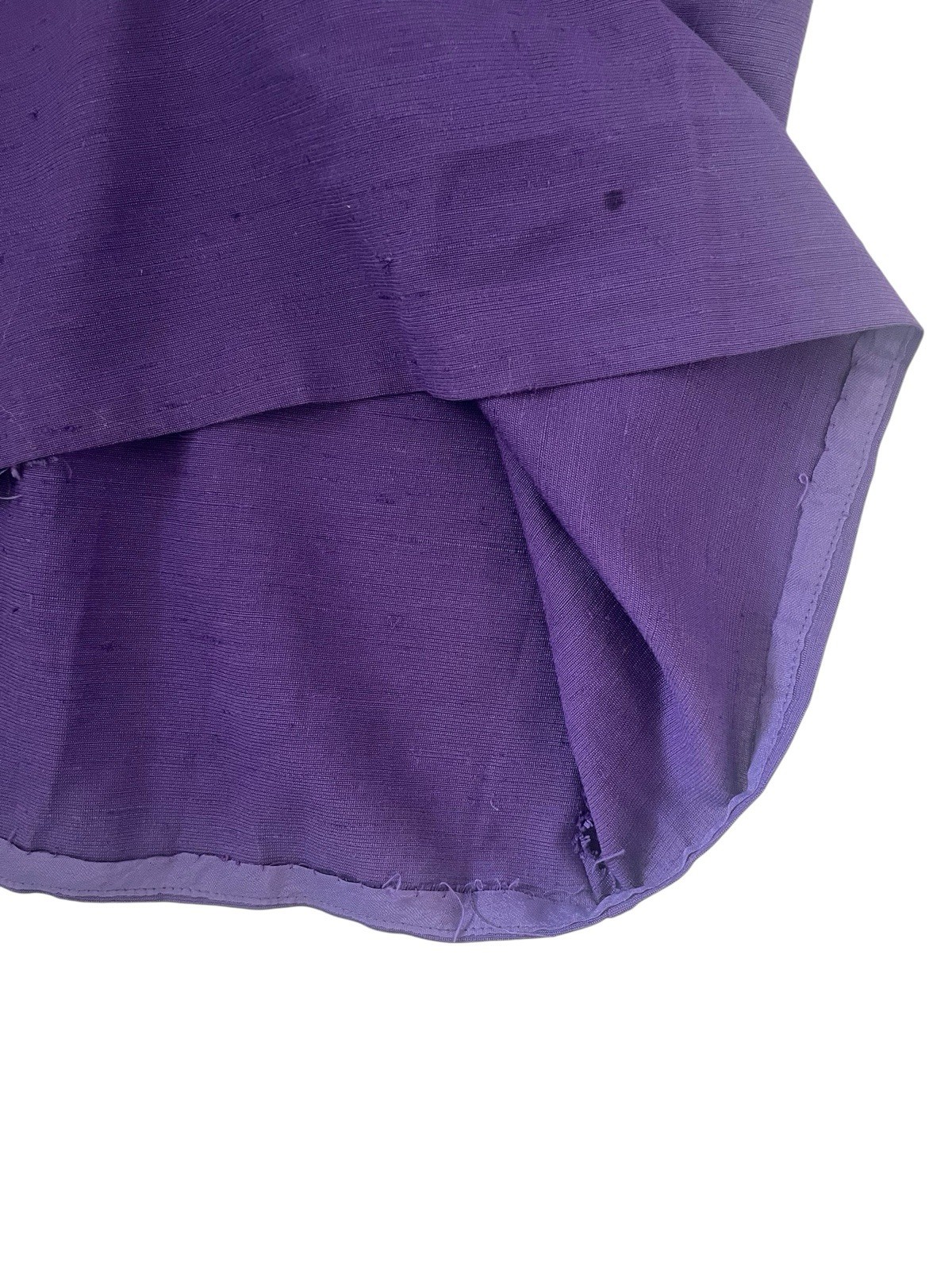 Vtg 50s Atomic Print Dress L Purple Cap Sleeve Silk Solid Skirt Belt Pencil Rare