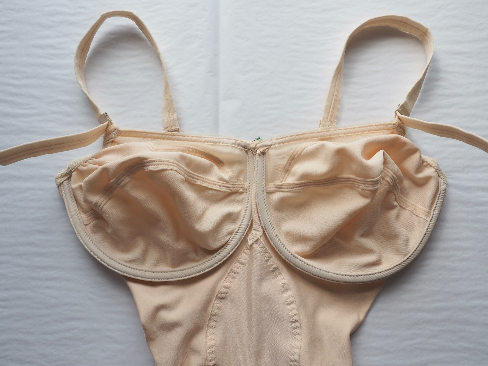 60s Vintage Goddess Corselette 38DD Underwire Bodysuit One Piece Shaper ILGWU