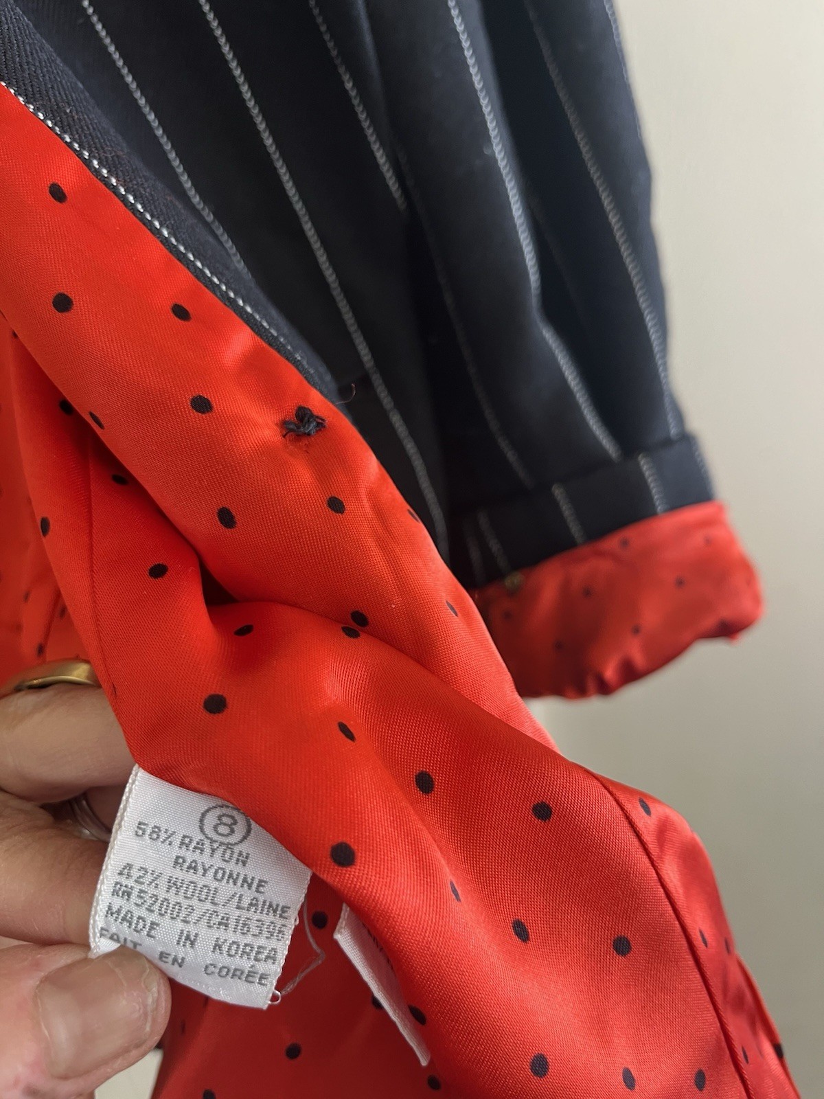 VTG 90s Avant Garde Old Money Structured Pinstripe Double Breasted Blazer M