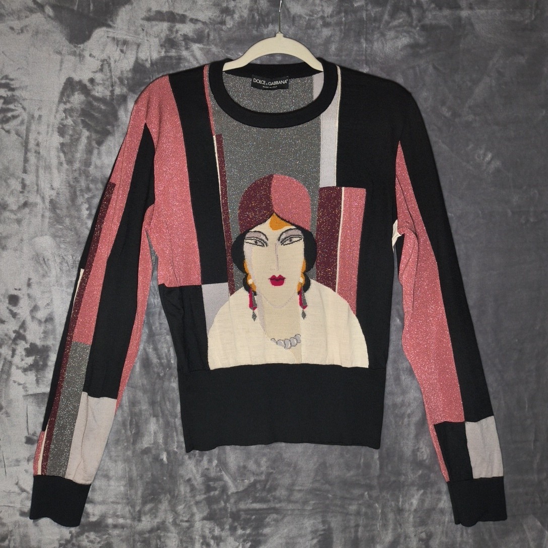 Dolce & Gabbana Classic Y2K Vintage Cashmere Avant Garde Art Deco 90s Women&rsquo;s M