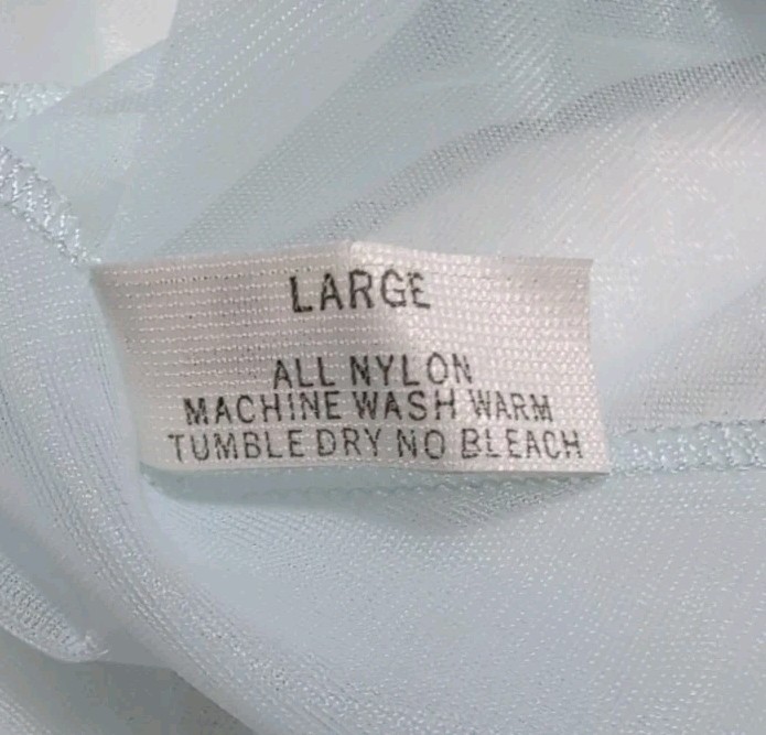 Vtg Shadowline Light Blue Nylon Lace Chiffon Robe Sheer Sz Large