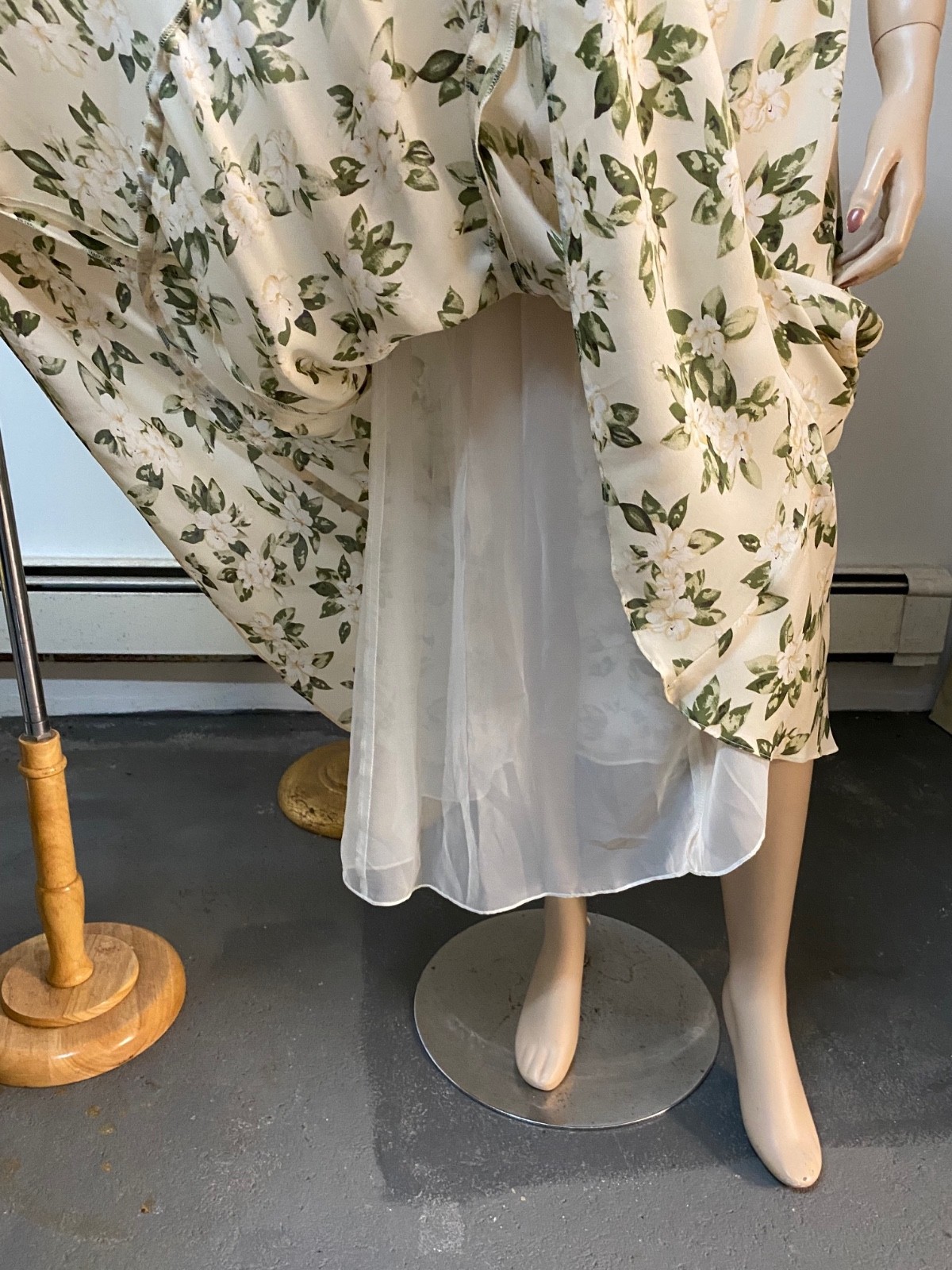 Vintage J Peterman 1930s Style Lady Day Silk Georgette Dress Size 10 Bust 38