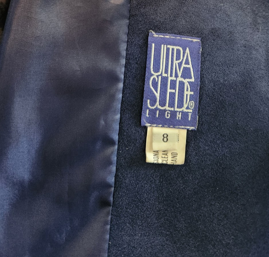 Vtg Count Romi Ltd Ultra Suede Long Blue Trench Coat Women&rsquo;s 52&Prime; bust (8 sz tag)
