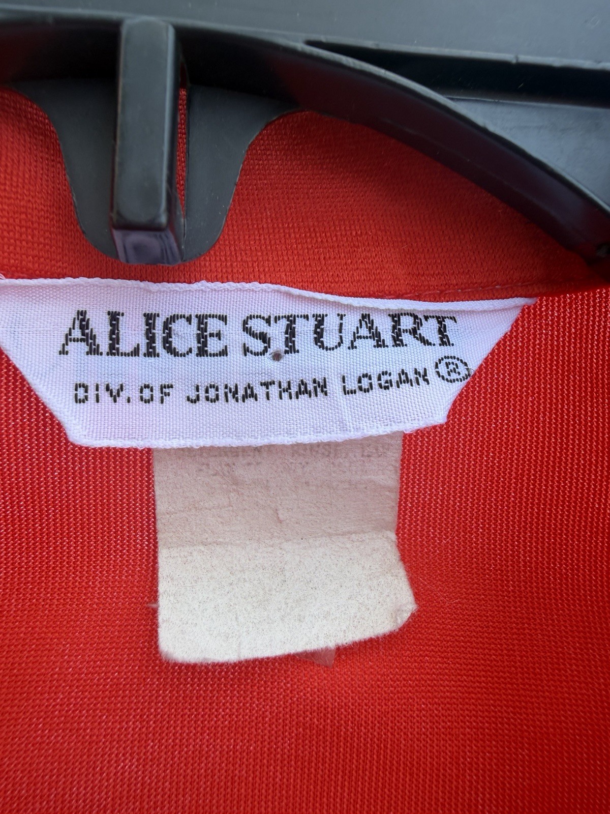 VTG 70’s Alice Stuart For David Logan Tomato Red LS Solid Dagger Collar SZ 10
