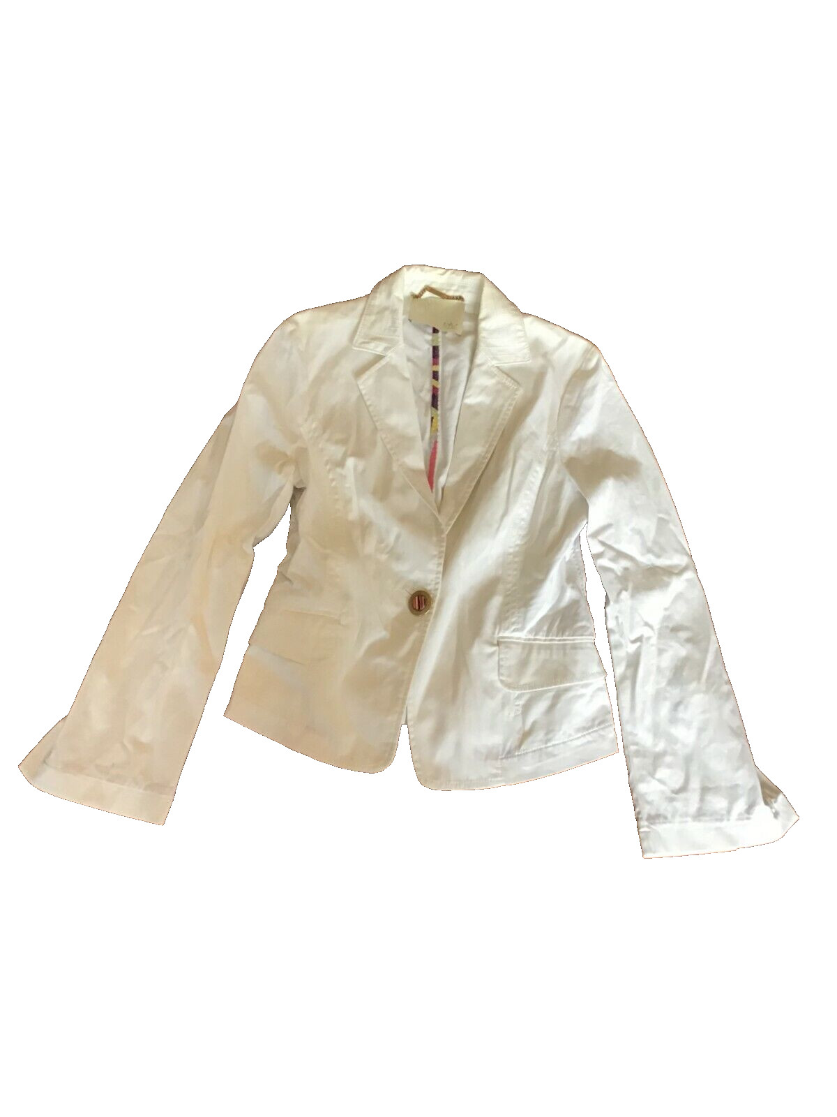 Elegant Women&rsquo;s Blue Byblos Jacket Cotton White Size 42