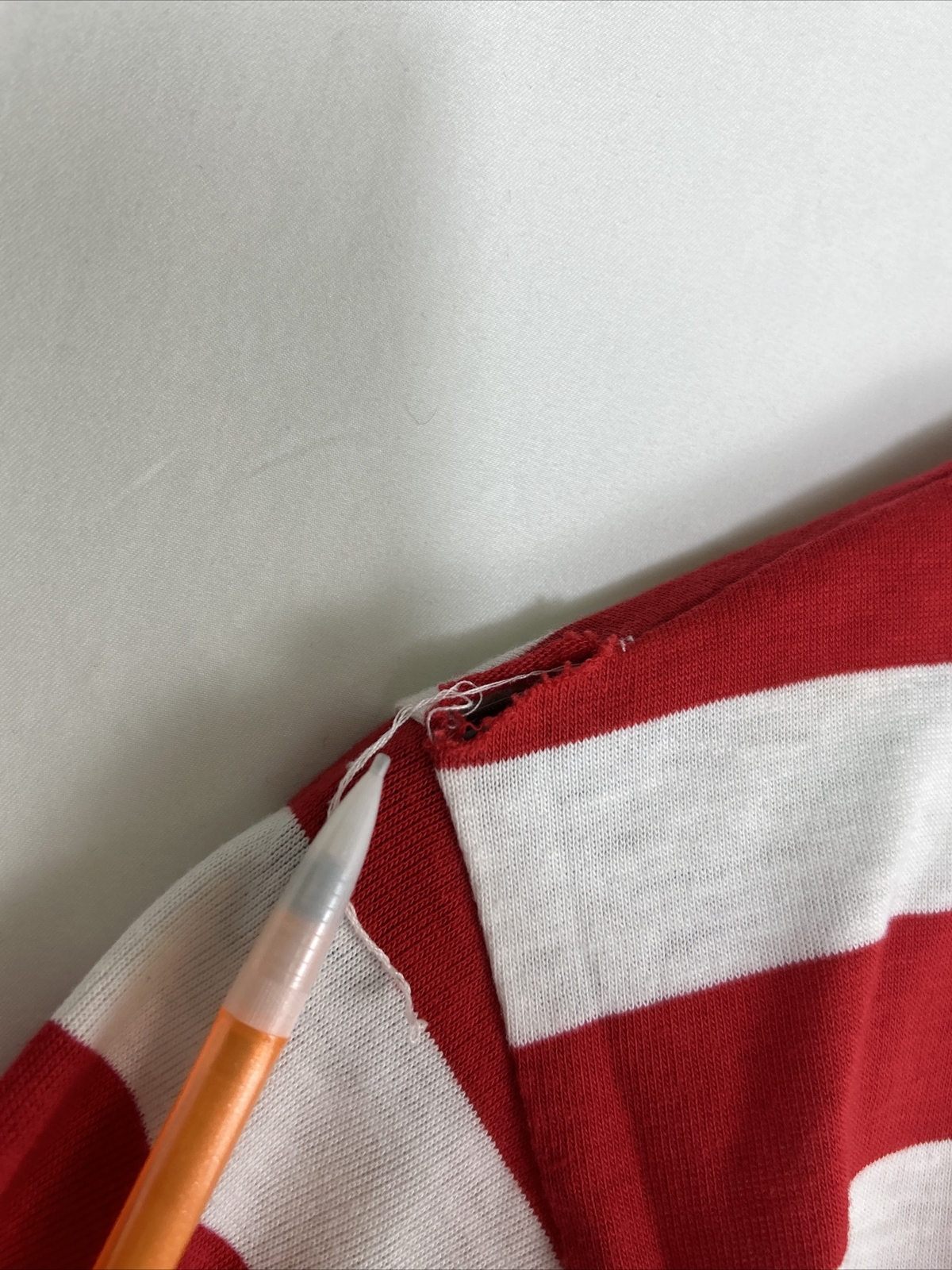 Vtg Gee Gee&rsquo;s by Milaca Mills Red White Striped University Club Sleep Shirt OS