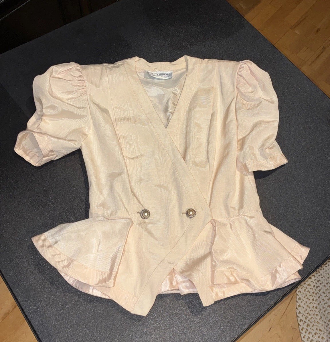 Vintage 80s Blazer Size 10 Jessica Howard Pink Opal Peplum Statement Jacket